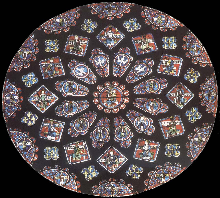 Jean Fouquet Rose window, northern transept, cathedral of Chartres, France